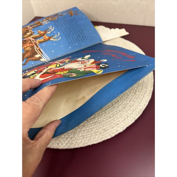 Santa's Workshop Vintage Christmas Pop Up Book White Plains Greeting Card 1951 - Picture 12 of 13